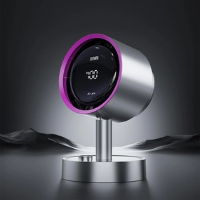 Desk Fan with Built-in Filter, 120 Oscillating Air Circulator Fan with 100 Speeds, Digital Display, USB-C Rechargeable, Quiet Small Table Fan for Bedroom, Office, Dorm, Home  Silver Desktop fan with humidification feature
