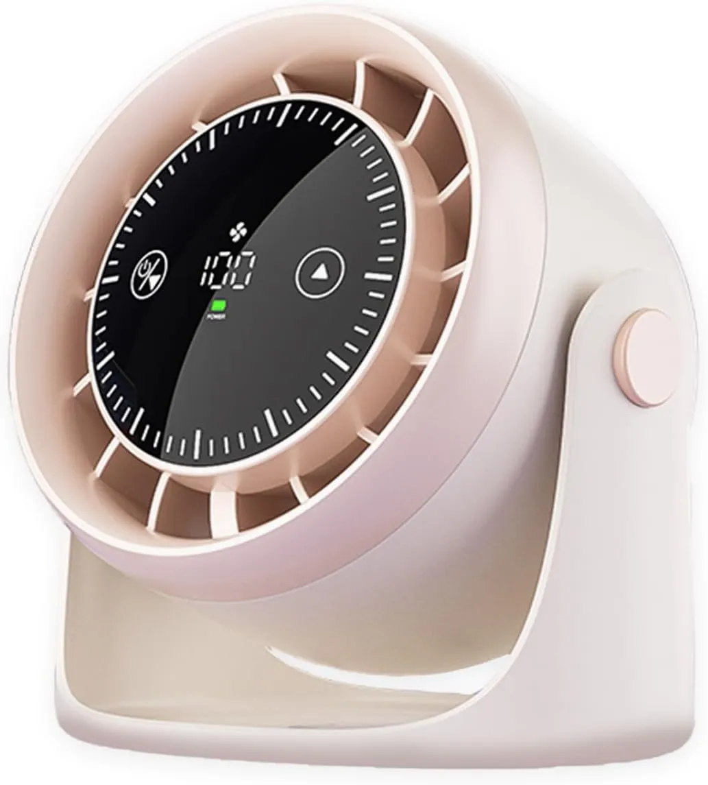 Desktop Circulating Fan with 100 Speeds, Whisper-Quiet Brushless Motor, USB-C Fast Charging & 10 Hr Runtime Desk Fan Table Fan for Office, Kitchen & Bedroom Cooling USB desktop fan for workspace