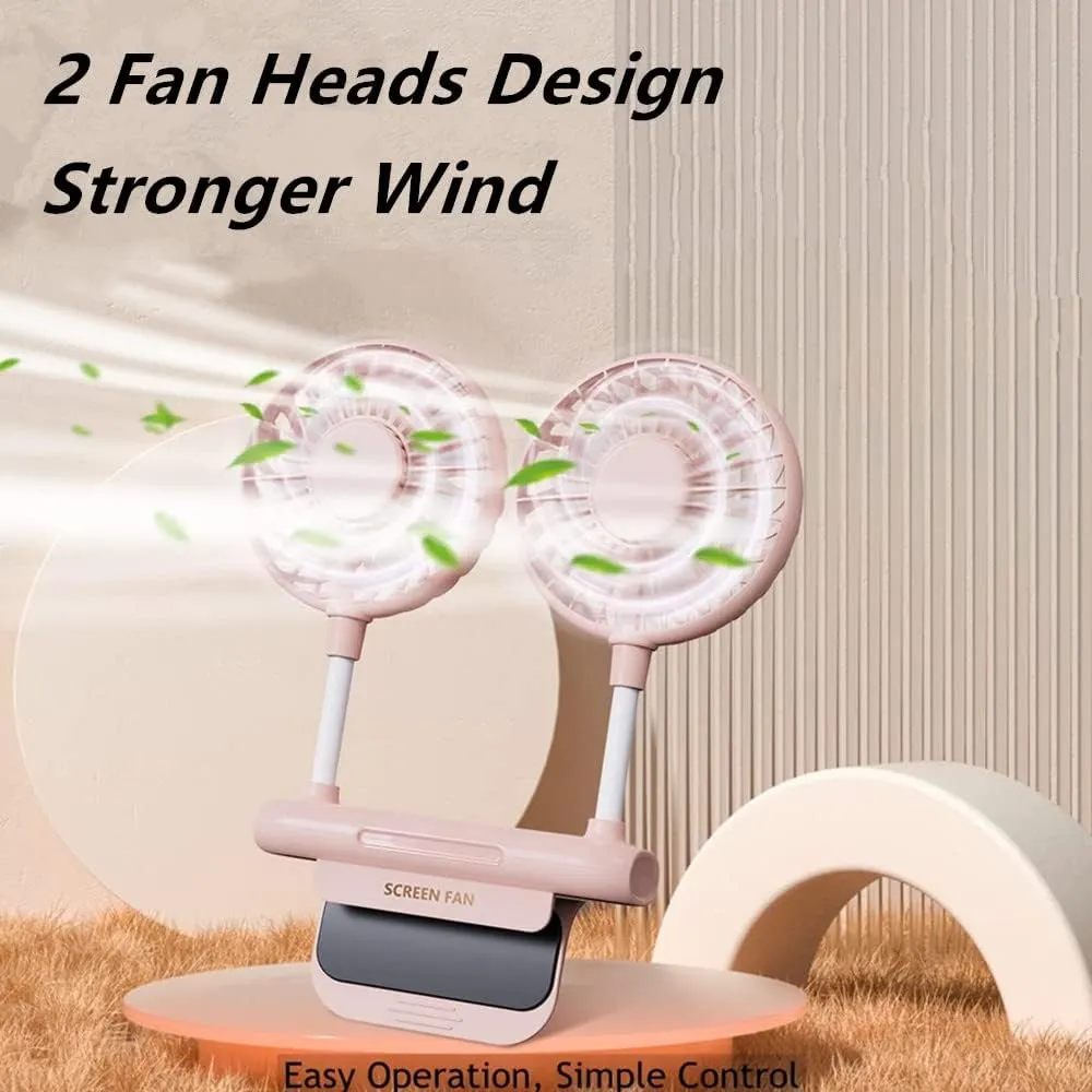 Desktop Fan with 2 Rotatable Heads, 3 Speeds, Sturdy Clamp, USB Powered Cooling Fan for Office Desk & Laptop