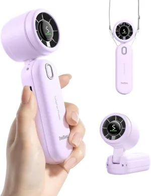 Diveblues High-Speed Portable Handheld Turbo Fan, USB Rechargeable Battery Powered, Small Portable Pocket Fan for Travel, Outdoor, Home, Office, Concerts, Lash, Gift for Women(Pruple) Battery-powered portable fan