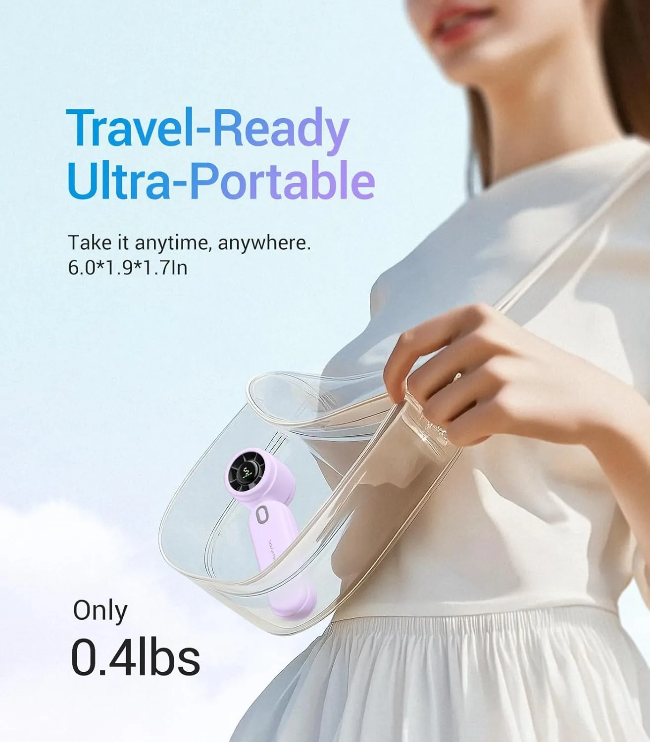 Diveblues High-Speed Portable Handheld Turbo Fan, USB Rechargeable Battery Powered, Small Portable Pocket Fan for Travel, Outdoor, Home, Office, Concerts, Lash, Gift for Women(Pruple)