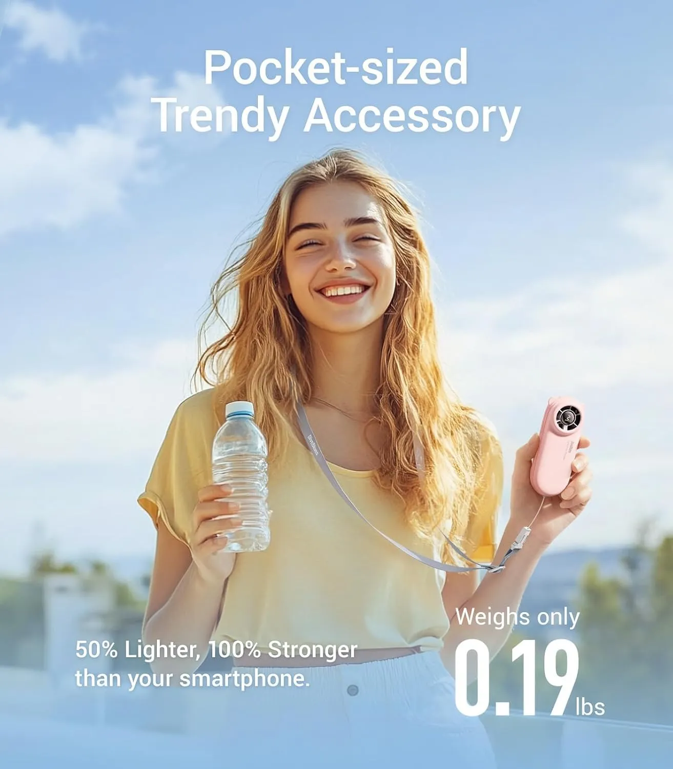 Diveblues TurboBear Portable Handheld Turbo Fan, 5 Gear Wind, Travel Essentials, Small Hand Held Fan Rechargeable, Mini Personal Fans Cooling, Battery Powered, Pocket Cute Gifts Women