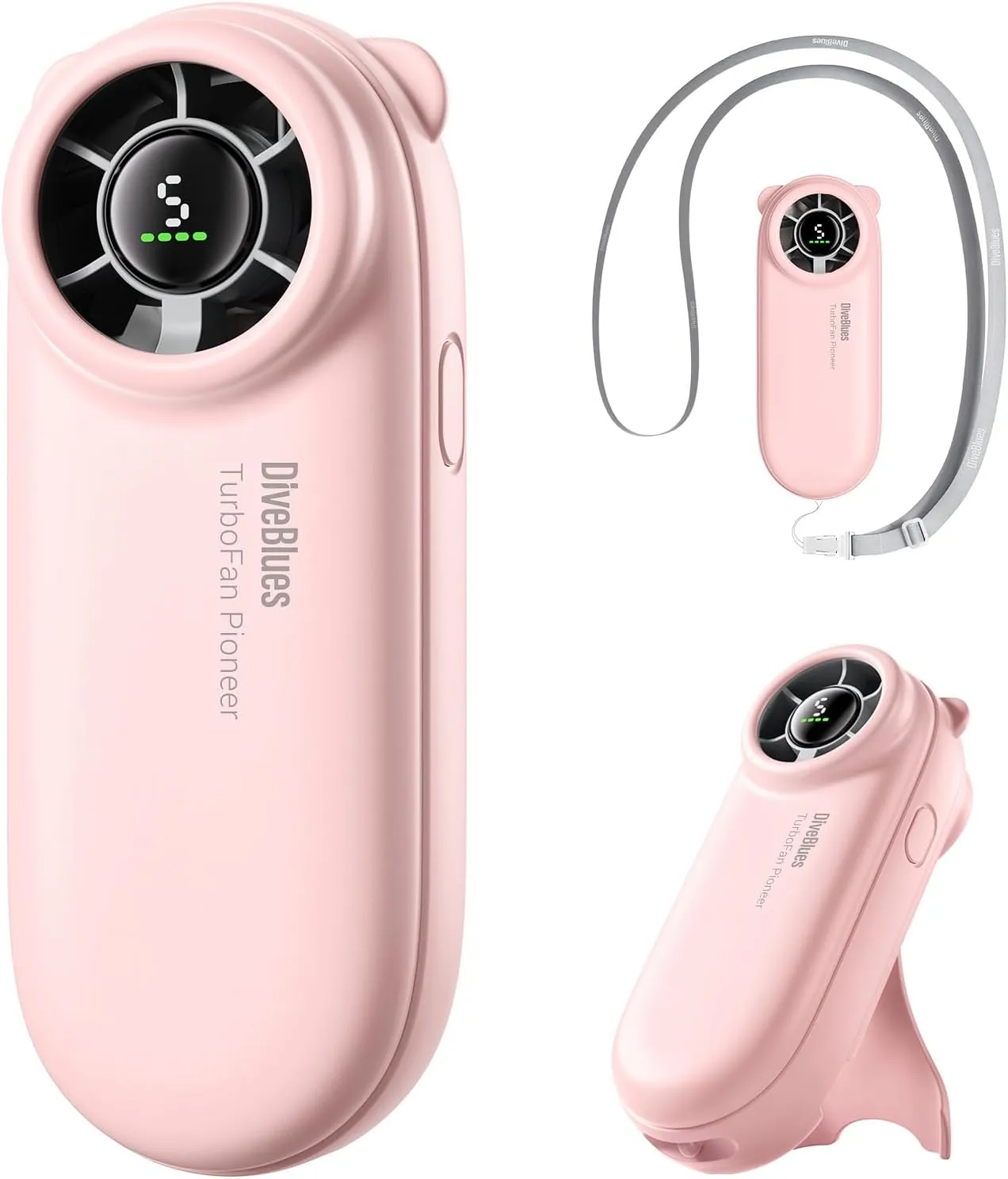 Diveblues TurboBear Portable Handheld Turbo Fan, 5 Gear Wind, Travel Essentials, Small Hand Held Fan Rechargeable, Mini Personal Fans Cooling, Battery Powered, Pocket Cute Gifts Women Octopus-shaped decorative fan