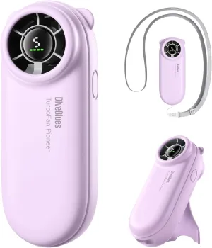 Diveblues TurboBear Portable Handheld Turbo Fan, 5 Gear Wind, Travel Essentials, Small Hand Held Fan Rechargeable, Mini Personal Fans Cooling, Battery Powered, Pocket Cute Gifts Women Octopus-shaped decorative fan