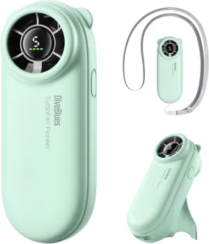 Diveblues TurboBear Portable Handheld Turbo Fan- Powerful Air Speed, Ultra-Light 86.5g Hand Fan, 5 Gear Cooling, Rechargeable Battery Powered, Pocket Cute Small Fan Travel Essentials Gifts Women Octopus-shaped decorative fan