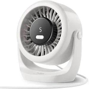 Diveblues USB Desk Turbo Fan, Ultra-Quiet Mini Desk Fan, Powerful Wind, LED Display, 5 Speed, 360 Rotating Small Portable Fan for Home, Office and Outdoor Cool Tech Gadgets - TurboBreeze Desktop fan with humidification feature