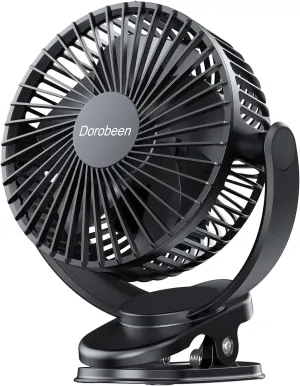Dorobeen Clip Fan, 6 Inch Mini Quiet Desk Fan, 5000mAh USB Rechargeable Battery Operated Clip on Fan, USB Desk Fan, Portable Personal Small Fan For Desk,Office,Golf Cart 360-degree rotating fan for home use