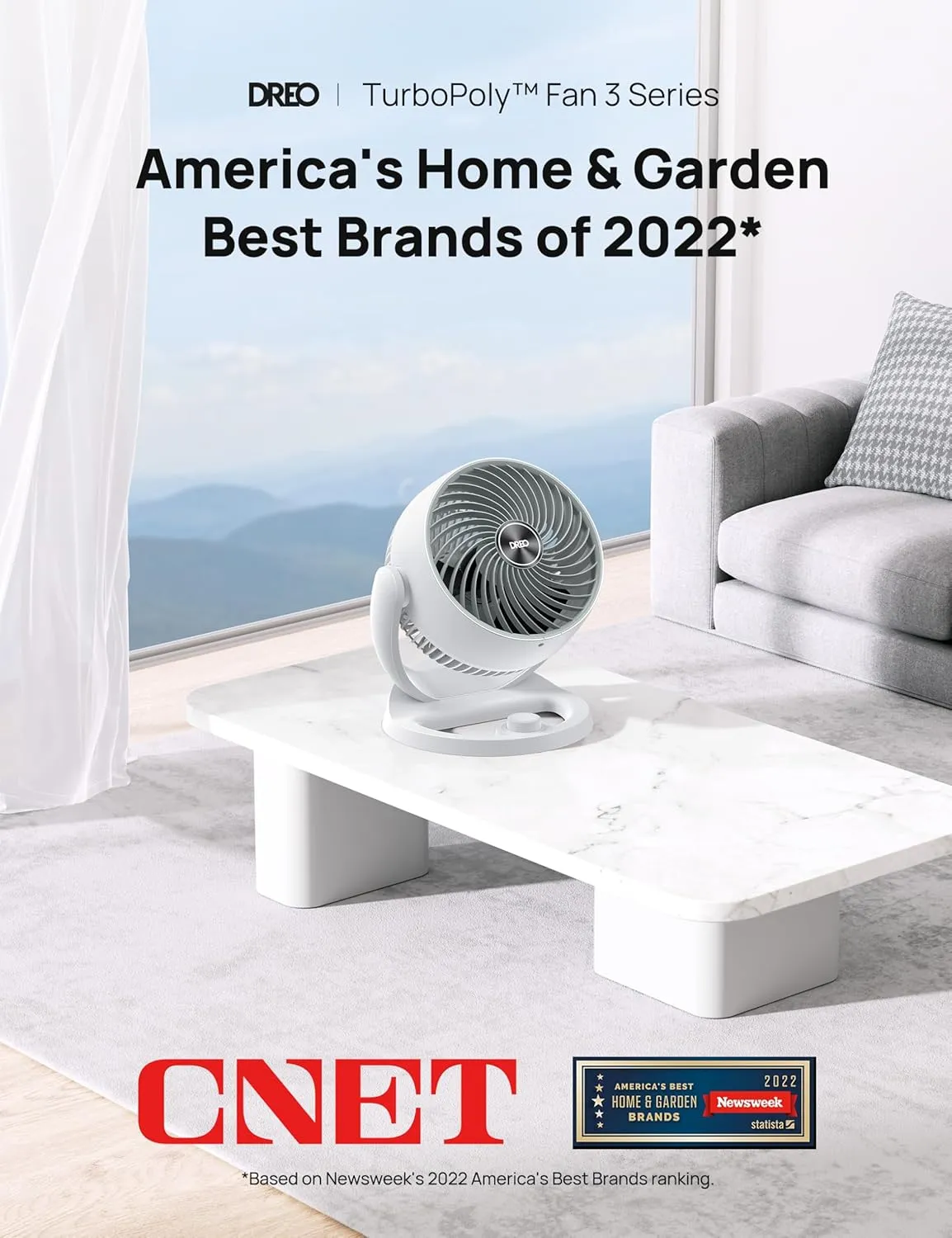Dreo Fan for Bedroom, 12 Inches, 70ft Powerful Airflow, 28db Quiet Table Air Circulator Fans for Dorm Room, 120 Adjustable Tilt, 3 Speeds, Desktop Fan for Home, Office, Kitchen