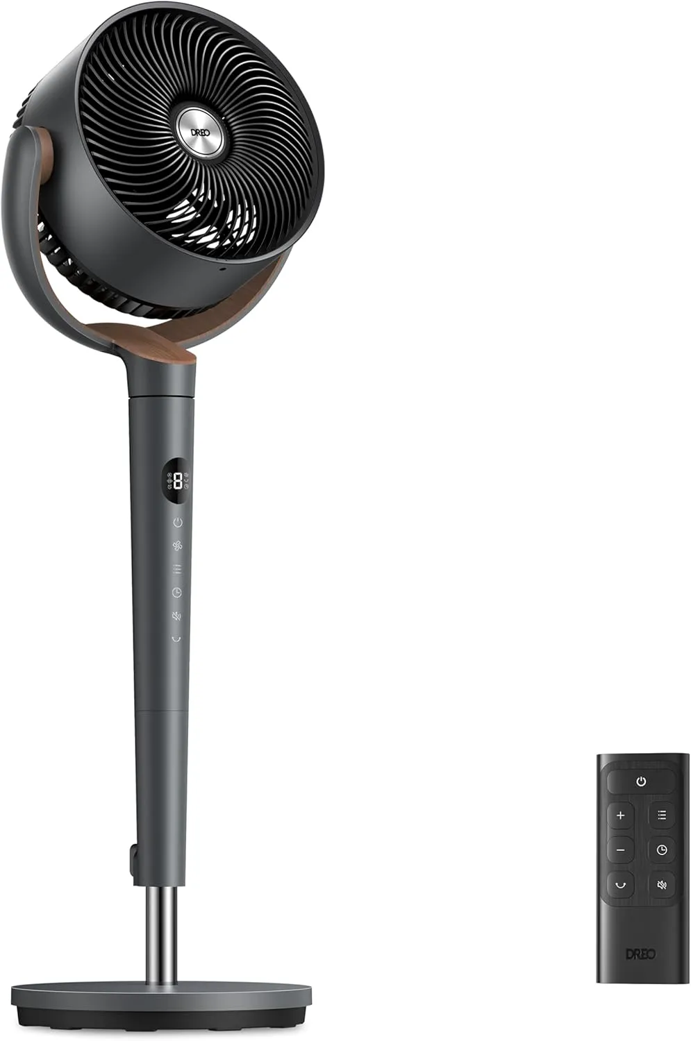Dreo Fan for Bedroom, 120 Oscillating Standing Fan, DC Motor, Quiet Pedestal Fans, 9 Speeds, 4 modes, 20dB Low Noise, Floor Fan for Whole Room, 37-42'' Adjustable Height, 9H Timer Small bladeless fan for quiet cooling