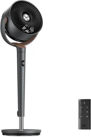 Dreo Fan for Bedroom, 120 Oscillating Standing Fan, DC Motor, Quiet Pedestal Fans, 9 Speeds, 4 modes, 20dB Low Noise, Floor Fan for Whole Room, 37-42'' Adjustable Height, 9H Timer Small bladeless fan for quiet cooling