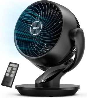 Dreo Fan for Bedroom, 13-Inch Oscillating Table Air Circulator Fan for Whole Room, 120 Tilt Adjustment, 28dB Ultra-Quiet, 70ft Powerful Airflow, 4 Speeds Desk Fans with Remote for Home, Office Desktop fan with humidification feature