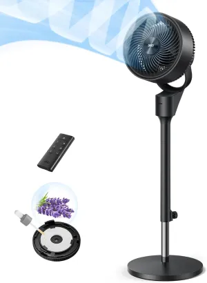 Dreo Fan for Bedroom, 80 Oscillating Standing Fan, 25dB Quiet, 80ft Pedestal Fans for Home Office, 90 Manual Vertical, 3 Speeds, Remote, 34-41" Adjustable Height, Air Circulator Tower bladeless fan for modern homes