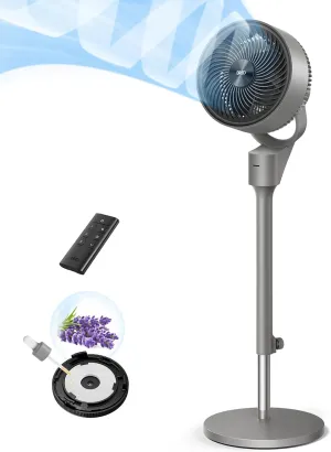 Dreo Fan for Bedroom, 80 Oscillating Standing Fan, 25dB Quiet, 80ft Pedestal Fans for Home Office, 90 Manual Vertical, 3 Speeds, Remote, 34-41" Adjustable Height, Air Circulator Tower bladeless fan for modern homes