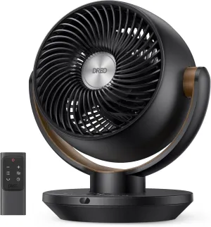 Dreo Fan for Bedroom, Desk Air Circulator Fan with Remote, 11 Inch Table Fans for Whole Room, 60ft Powerful Airflow, 120 Vertical Manual  90 Oscillating Fan, 4 Speeds, 8H Timer, Quiet Fan, Home Desktop fan with humidification feature