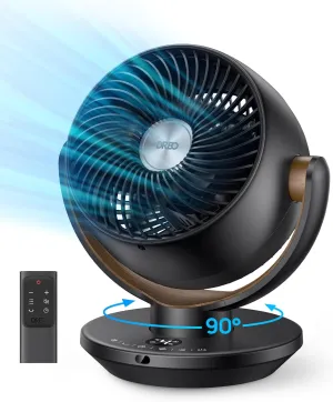Dreo Fan for Bedroom, Desk Air Circulator Fan with Remote, 11 Inch Table Fans for Whole Room, 60ft Powerful Airflow, 120 Vertical Manual  90 Oscillating Fan, 4 Speeds, 8H Timer, Quiet Fan, Home 360-degree rotating fan for home use