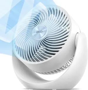 Dreo Fan for Bedroom, Table Air Circulator for Whole Room, 11 Inch, 40ft Strong Airflow, 120 Adjustable Tilt, 28db Low Noise, Quiet, 3 Speeds, 2025 New Desk Fan for Office, Kitchen, Home Small bladeless fan for quiet cooling
