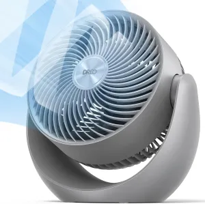 Dreo Fan for Bedroom, Table Air Circulator for Whole Room, 11 Inch, 40ft Strong Airflow, 120 Adjustable Tilt, 28db Low Noise, Quiet, 3 Speeds, 2025 New Desk Fan for Office, Kitchen, Home Small bladeless fan for quiet cooling