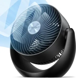 Dreo Fan for Bedroom, Table Air Circulator for Whole Room, 11 Inch, 40ft Strong Airflow, 120 adjustable tilt, 28db Low Noise, Quiet, 3 Speeds, 2025 New Desk Fan for Office, Kitchen, Home Small bladeless fan for quiet cooling