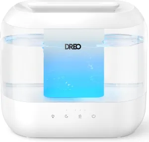 Dreo Humidifiers for Bedroom, Top Fill 4L Supersized Cool Mist Humidifier, 32H Runtime, 28 dB Quiet Ultrasonic Air Humidifier for Large Room, Plants, Baby Nursery, Indoor, Night Light, Easy to Clean Desktop fan with humidification feature