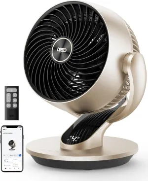 Dreo Smart Desk Fan for Bedroom, 13" Powerful 70 ft Whole Room Air Circulator Fan, 120 90 Oscillating Fans with Voice Control, 4 Speeds, 5 Modes, 12H Timer Portable Table Fan for Office, Home Desktop fan with humidification feature