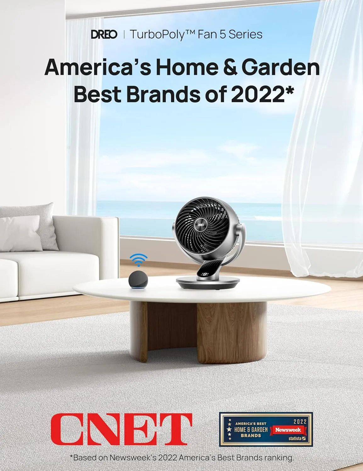 Dreo Smart Fan for Bedroom,120 Vertical and 90 Oscillating Fan with Remote/Voice, 13 Inch Height Quiet Air Circulator for Whole Room, 70 ft, 4 Speeds, 5 Modes, 12H Timer, Desk Fans for Home, Office