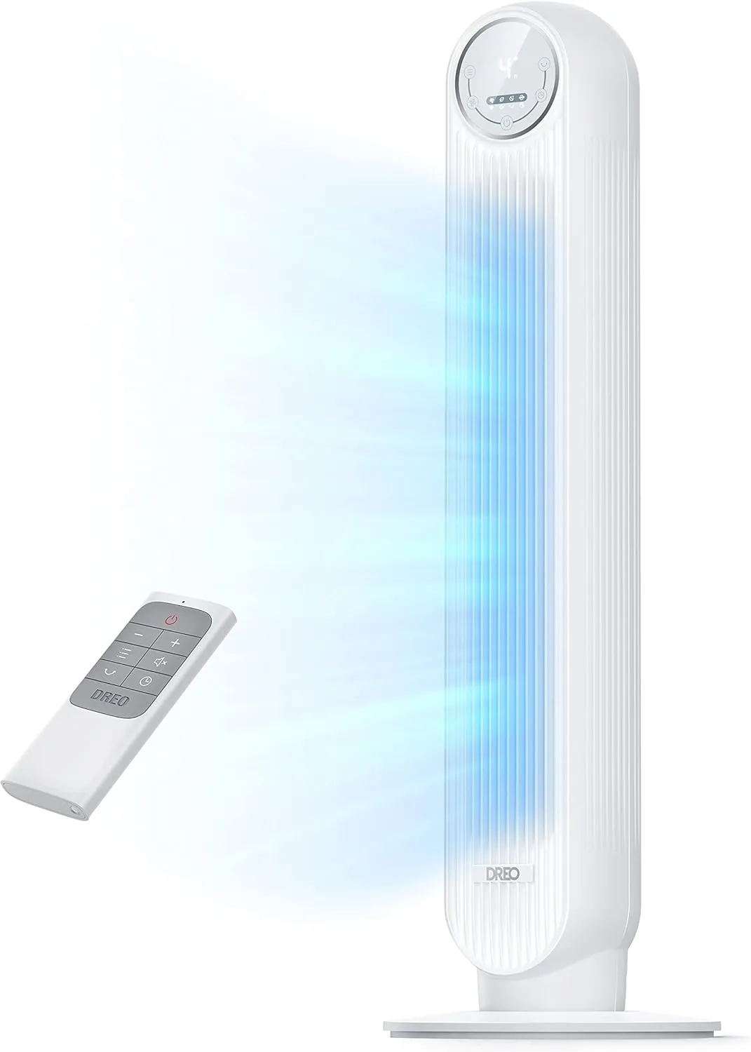 Dreo Tower Fan for Bedroom, 25ft/s Velocity Quiet Floor Fan, 90 Oscillating Fans for Indoors with 4 Speeds, 4 Modes, 8H Timer, Standing Fans, Bladeless Fan, White, Nomad One (DR-HTF007) Tower bladeless fan for modern homes