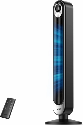 Dreo Tower Fan for Bedroom, 90 Oscillating Standing Fan, 30ft far, 28dB Quiet for Sleep, 6 Speeds, 4 Modes, 12H Timer, 42 Inch, Bladeless, Remote, for Home, Office, Room, Cruiser Pro T1 Desktop fan with humidification feature