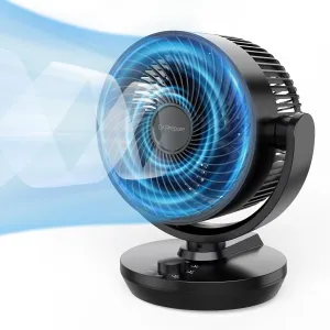 DR.PREPARE Oscillating Air Circulator Fan for Bedroom, 11.3 Height Powerful Table Fan, 70 Auto-Oscillating, 100 Adjustable Tilt, 3 Speeds, Efficient Cooling & Circulation for Home, Kitchen, Office Desktop fan with humidification feature
