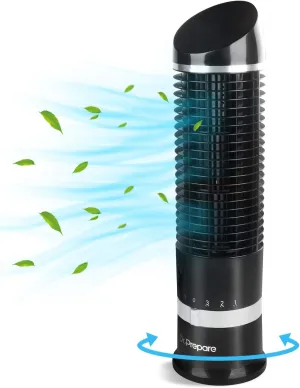 DR.PREPARE Oscillating Tower Fan, Desk Table Fan with 3 Speeds, Quiet Cooling, 60 Oscillation, 16 Inch Personal Small Bladeless for Bedroom Home Office Desktop Desktop fan with humidification feature