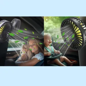 Dual Head Car Fans for Backseat KidsSingle Head USB Powered Car Fan for Car Rear Back Seats BabyNo Battery Rear-mounted fan for childrens safety