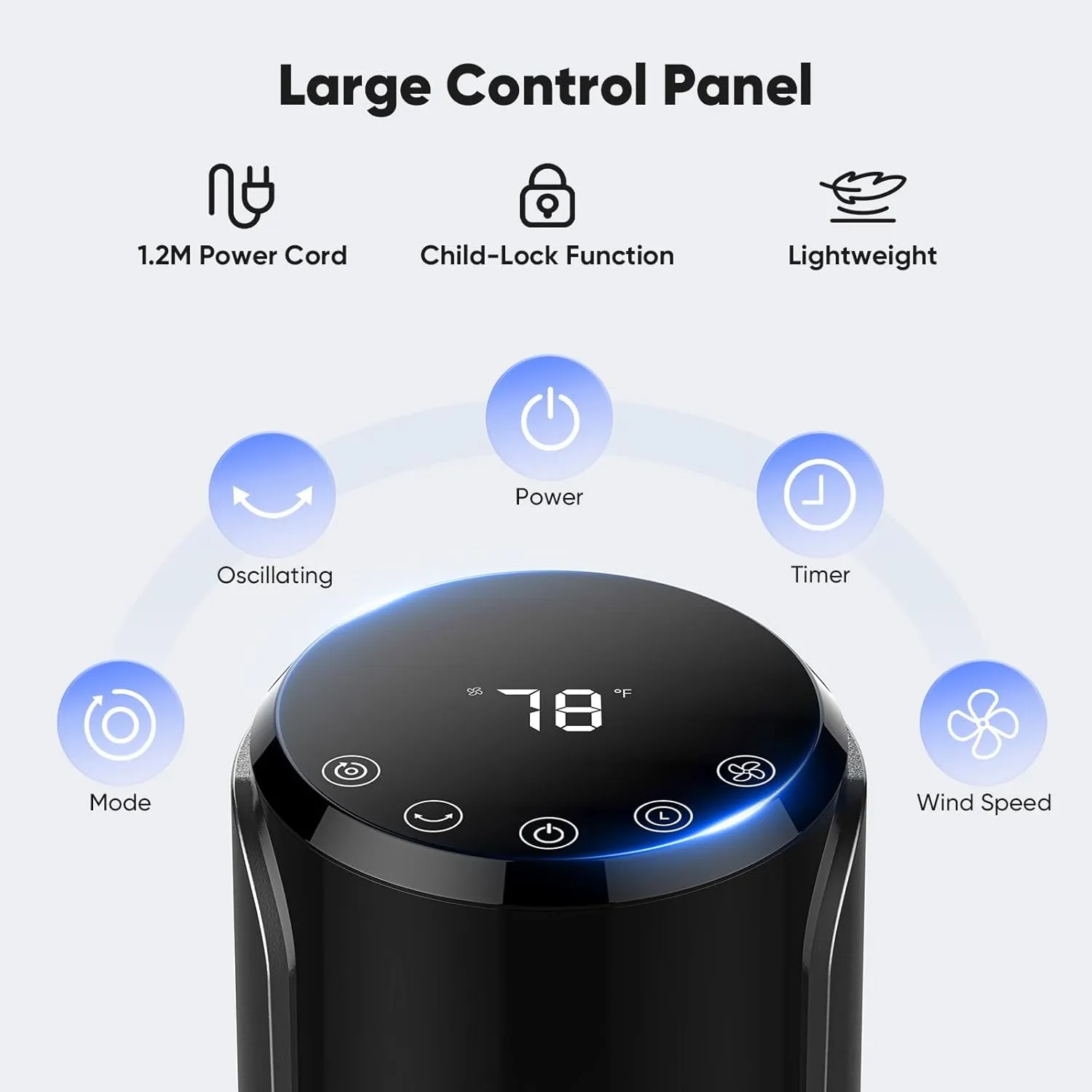 DUMOS Tower Fan for Bedroom, Standing Floor Fans with Remote Control, 28dB Quiet, 4 Modes, 5 Speeds, 12H Timer, 60Oscillation, Powerful 25Ft Far, Bladeless for Home, Office, Living Room, 36 Black