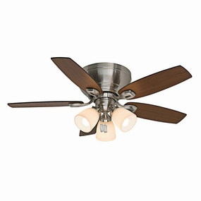 Durant 44"Ceiling Fan Brushed Nickel hugger fans for rooms with low ceilings
