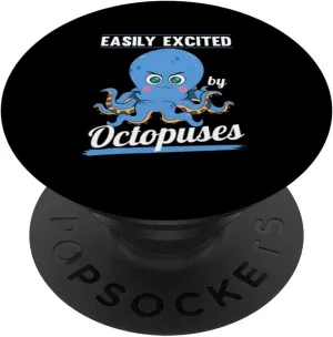 Easily Excited By Octopuses Mollusk Octopus Fan Tentacles PopSockets Swappable PopGrip Octopus-shaped decorative fan