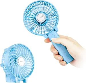 EasyAcc Mini Handheld Fan, Personal Cooling Fan Folding USB Desk Fan Small Portable Table Fan for Travel Camping Outdoors Office Home - Blue Mini handheld fan for personal cooling