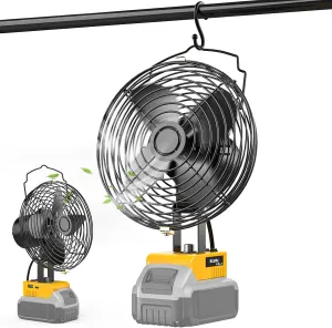 Ecarke 7 Inch Floor Fan for DeWalt 20V MAX Battery, 20W 3500RPM Cordless Jobsite Fan Brushless Motor Fans with USB&Type-C Charging Port for Portable Fan, Industrial, Outdoor, Construction Site Battery-powered portable fan
