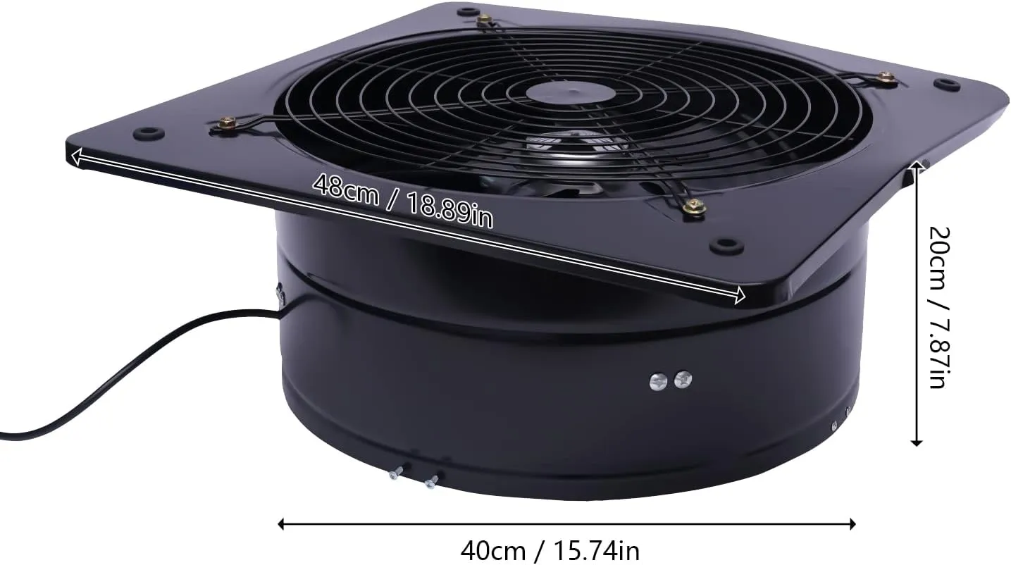 Exhaust Fan 16" Utility Blower Fan, 750W 2800RPM Industrial Ventilation Extractor Exhaust Air Blower Ventilator Extractor Factory Extraction for Garage Kitchen.