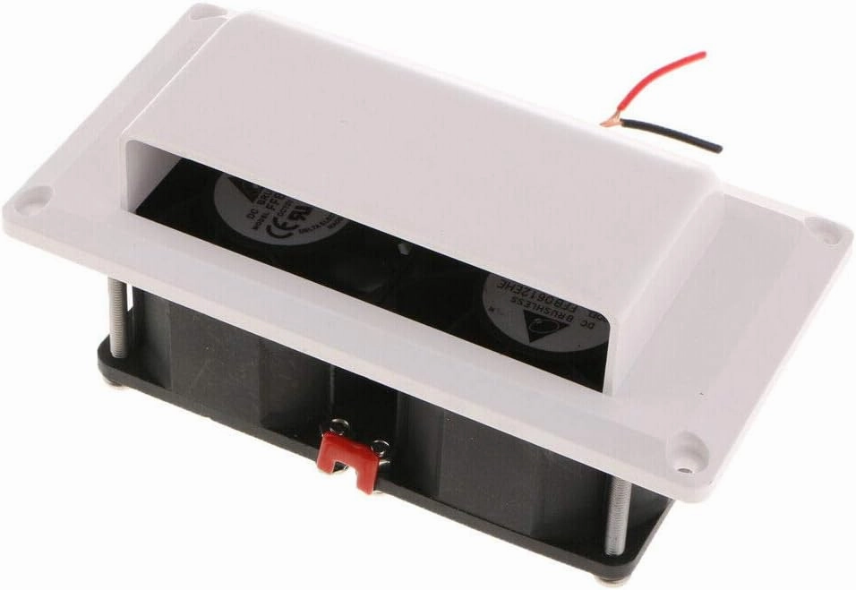Exhaust Fan, 12V RV Side Vent Fan, Air Vent Ventilation Fan Plastic Exhaust Fan for RV Motorhome Caravan Camper Boat Marine Yacht (White) Solar-powered car fan for ventilation
