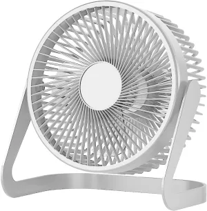 F06 USB Powered Desk Fan,6.5 inch,Powerful 2 Speeds,360 Degree Rotation,for Work/Study/Indoor (White) 360-degree rotating fan for home use