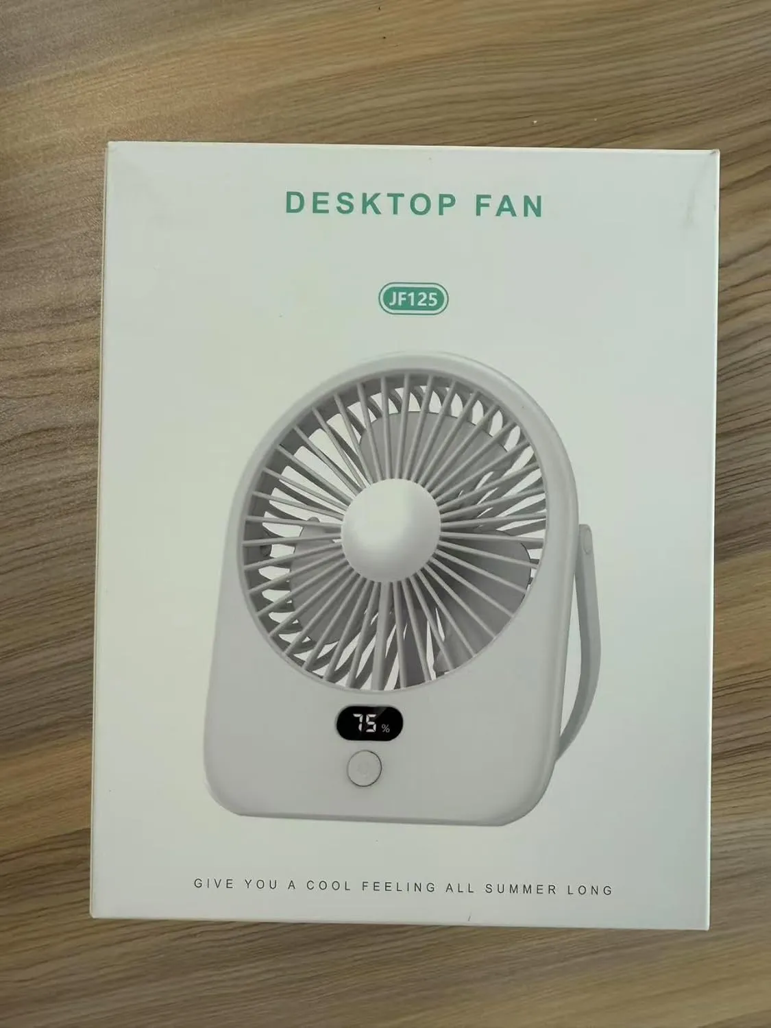 F125 Digital Display Mini Desktop Fan,5-10 Hours USB Rechargeable, Wall-Mounted,Powerful 5 Speeds,for Desk Use, Warm Night Light,for Work/Camping/Study (Black, Digital Display)