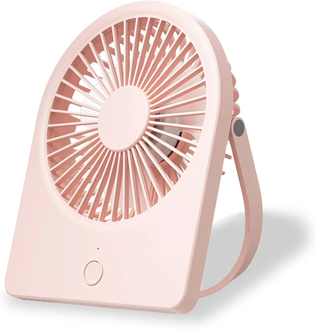 F125 Mini Desktop Fan,5-10 Hours USB Rechargeable, Wall-Mounted,Powerful 3 Speeds,for Desk Use, Warm Night Light,for Work/Camping/Study (Pink, Undigital Display) USB desktop fan for workspace