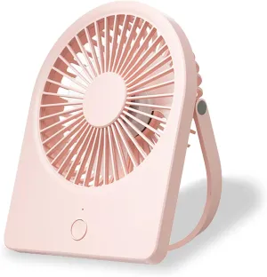 F125 Mini Desktop Fan,5-10 Hours USB Rechargeable, Wall-Mounted,Powerful 3 Speeds,for Desk Use, Warm Night Light,for Work/Camping/Study (Pink, Undigital Display) USB desktop fan for workspace