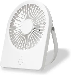 F125 Mini Desktop Fan,5-10 Hours USB Rechargeable, Wall-Mounted,Powerful 3 Speeds,for Desk Use, Warm Night Light,for Work/Camping/Study (White, Undigital Display) USB desktop fan for workspace