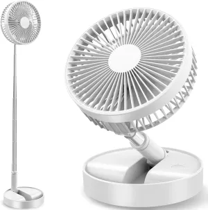 Fan Collapsible for Traveling Foldaway Rechargeable Portable Folding Travel Fans Portable Pedestal Standing Fan Foldable Travel with 7200Mah Battery for Bedroom Home Office Tower bladeless fan for modern homes
