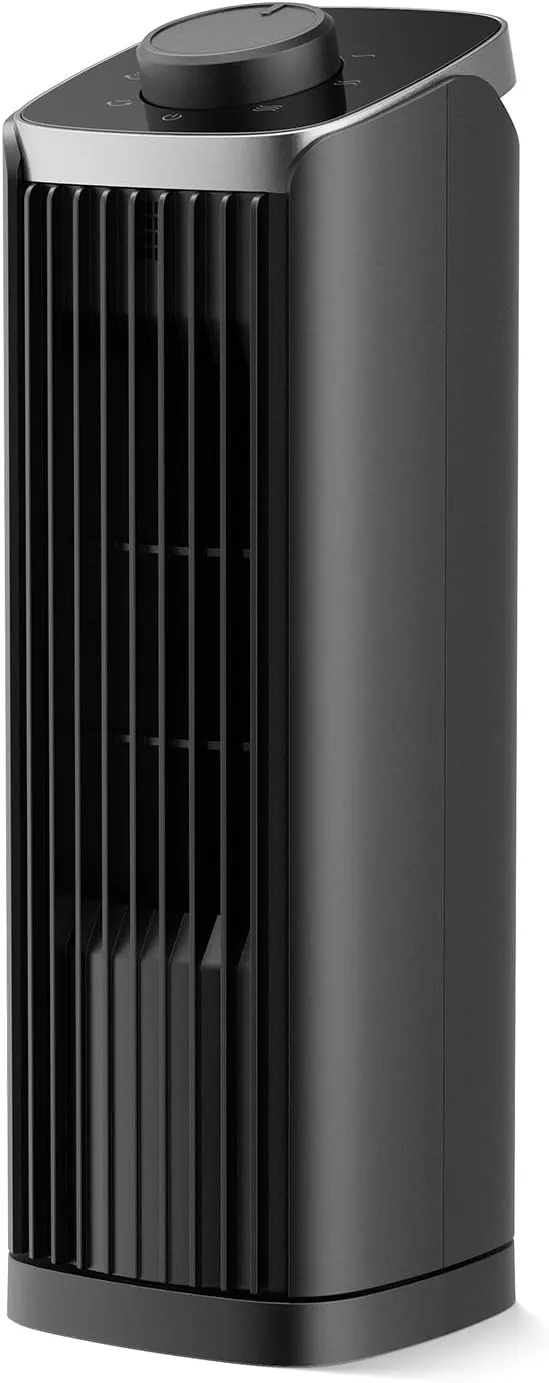 Fan for Bedroom, 13" Tower Fan, 3 Speeds Max 23ft/s, 70 Oscillating Desk Fan, Bladeless Standing Fan, Portable Fans, 2025 New Cooling Fans for Office, Home Desktop fan with humidification feature