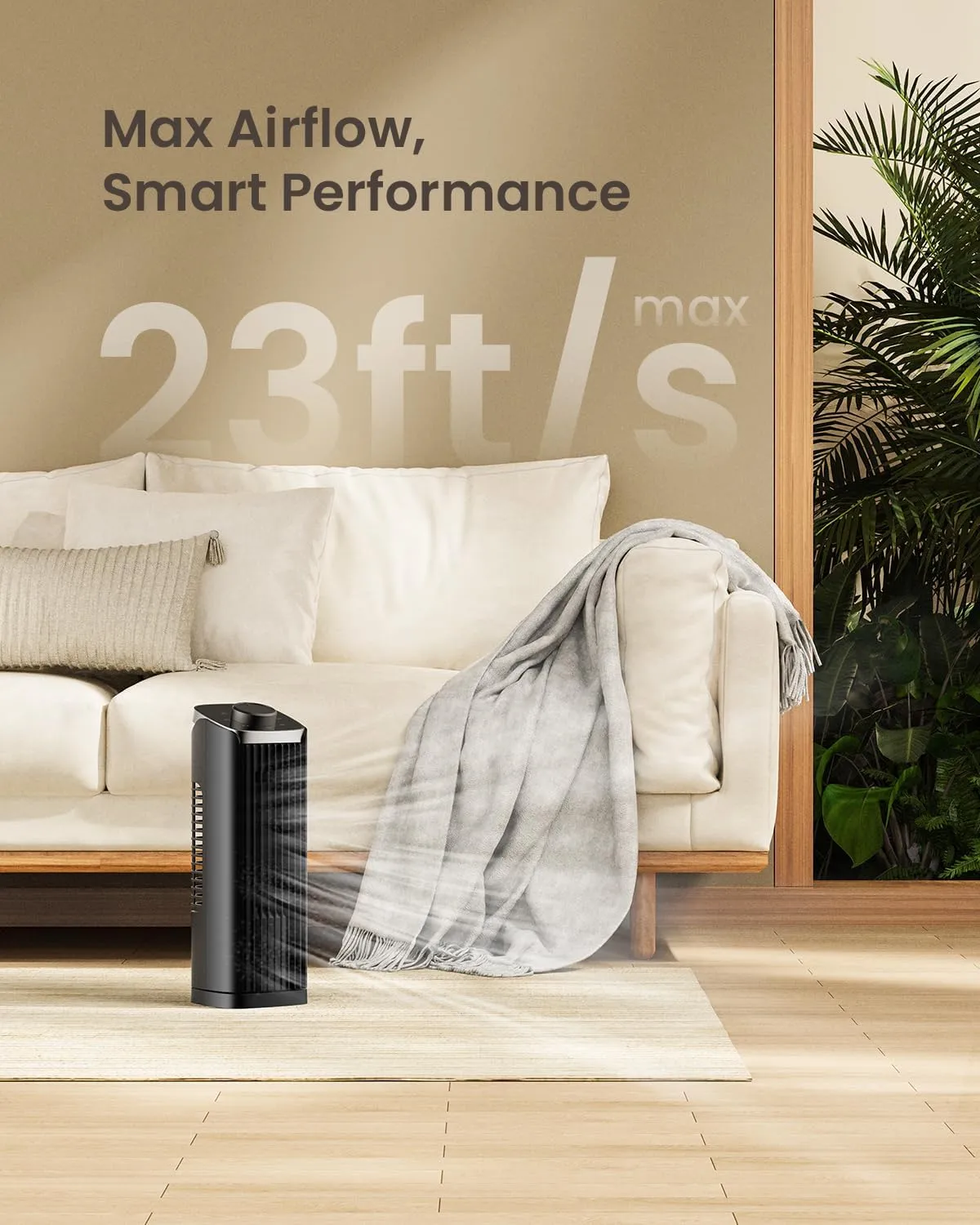 Fan for Bedroom, 13" Tower Fan, 3 Speeds Max 23ft/s, 70 Oscillating Desk Fan, Bladeless Standing Fan, Portable Fans, 2025 New Cooling Fans for Office, Home