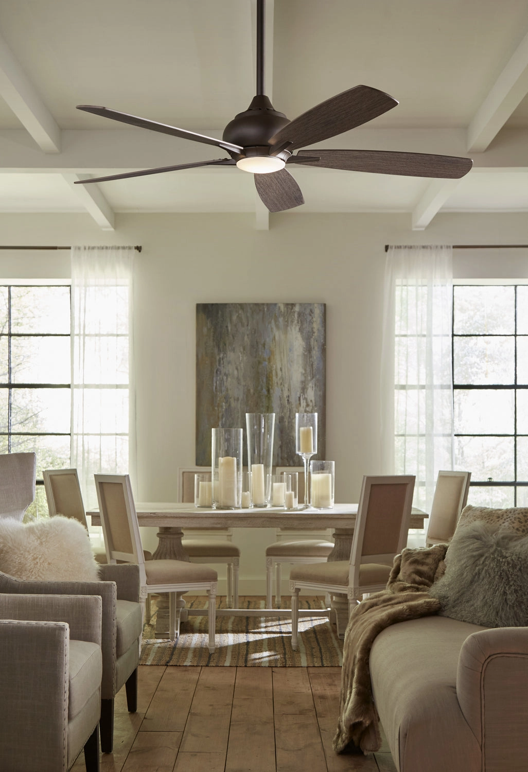 Fanimation Doren 52" Ceiling Fan with 17W LED Light and Remote Control