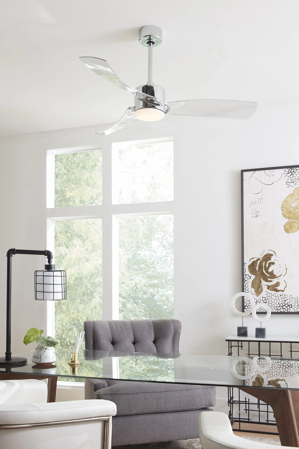 Fanimation SculptAire 52" Indoor//Outdoor Ceiling Fan with 18W LED Light and Remote Control