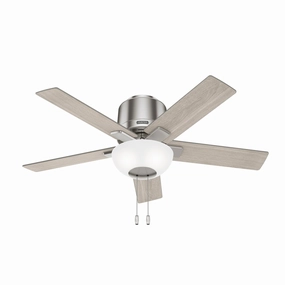 Fitzgerald 44"Ceiling Fan Brushed Nickel space-saving huggers with modern style