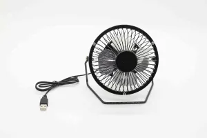 FixtureDisplays 6" Mini USB Table Desk Personal Metal Fan Rotate 360 Degree 15949 360-degree rotating fan for home use