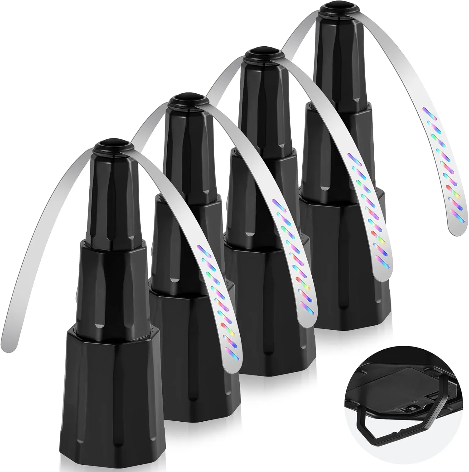 Fly Fans for Tables, Bug Fans with Holographic Blades, Battery Operated Fly Repellent Fan, Keep Flies Away from Picnic, BBQ, Restaurant, Party, Indoor and Outdoor, 4 Pack Battery-powered portable fan